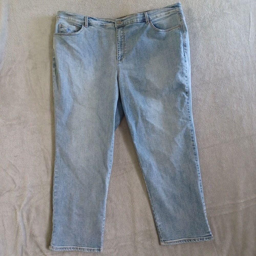 Gloria Vanderbilt Amanda Jeans 24W Ankle Straight Leg Light Wash Stretch Comfort